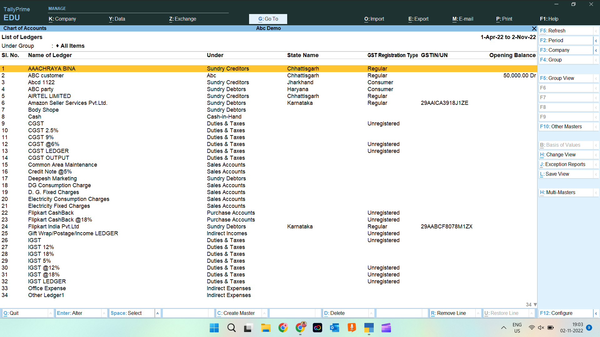 5 Best Usability Of Tally Prime Chart Of Accounts Used And Unused 