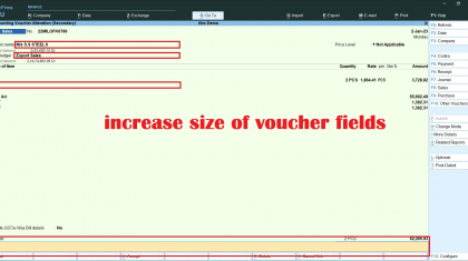 Tally TDL to Increase Voucher Fields Size