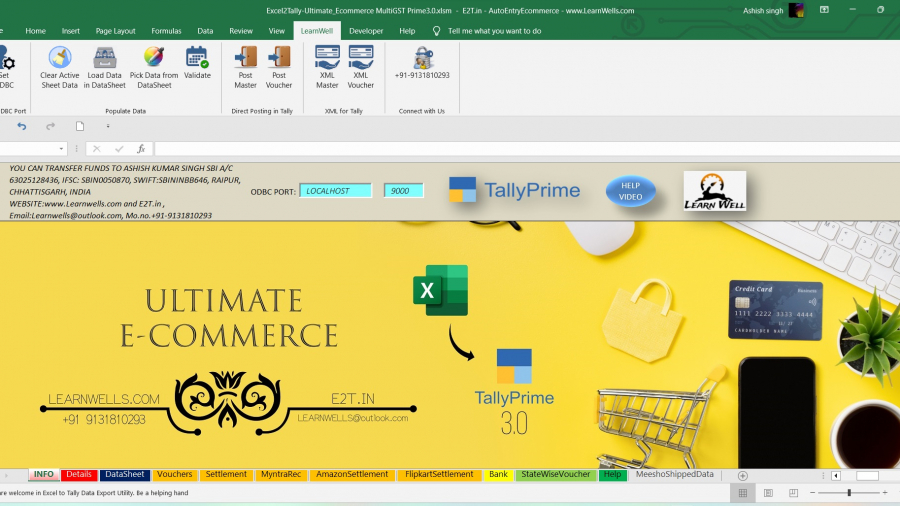 Excel to Tally Prime 3.0 Ecommerce Import