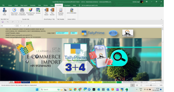 Excel to Tally Prime 3.0 and 4.0 Ecommerce Import