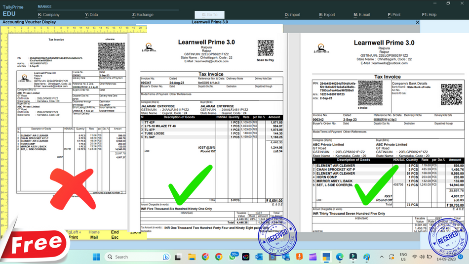 Customized Invoice Tally Prime TDL