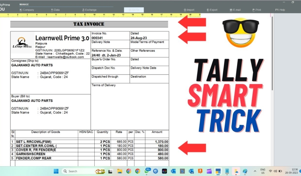 Custom Invoice Tally Prime TDL