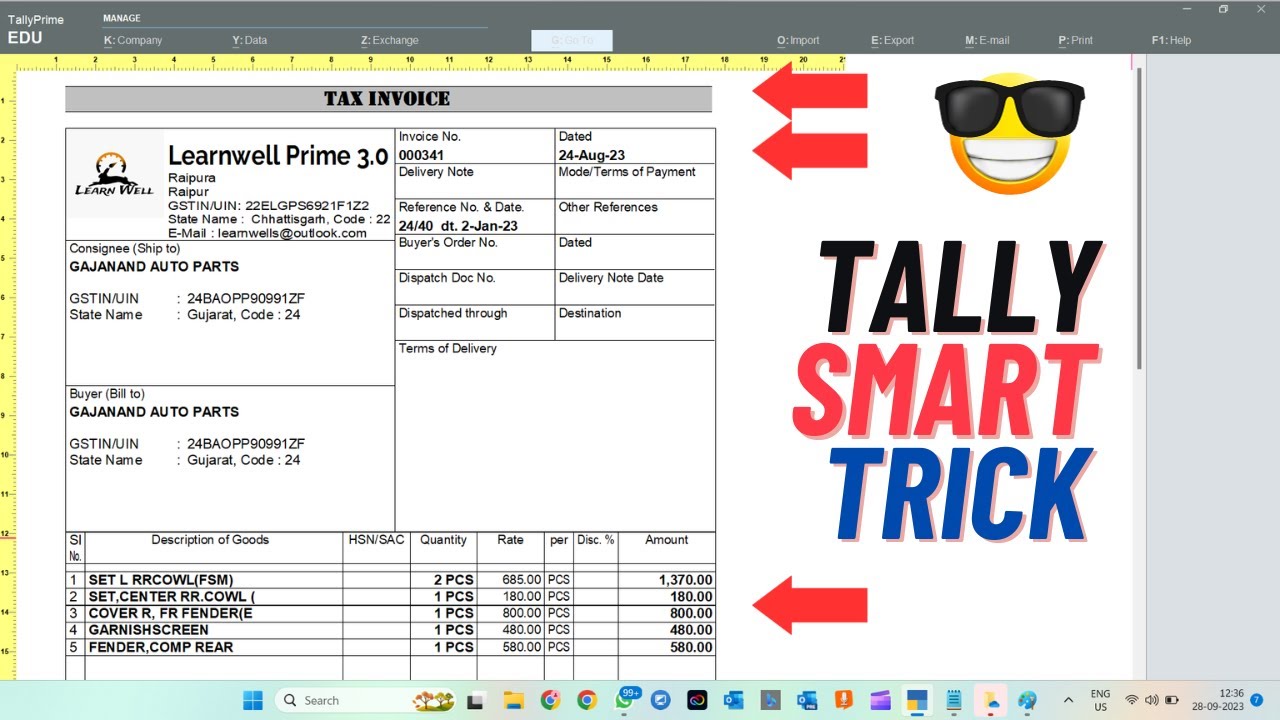 Custom Invoice Tally Prime TDL