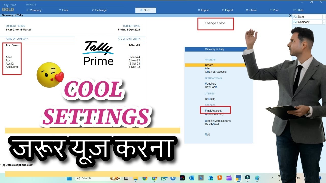 Tally Prime Best Settings