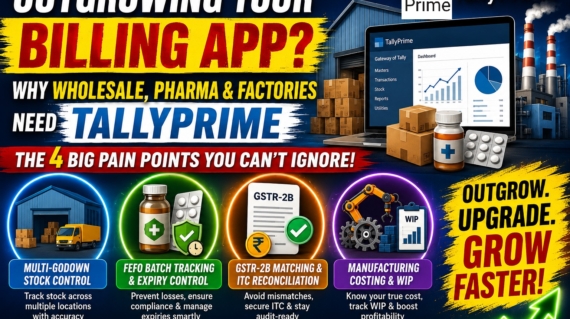 Why Basic Billing Apps Fall Short for Wholesale, Pharma and Manufacturing Businesses - And When TallyPrime Becomes a Need