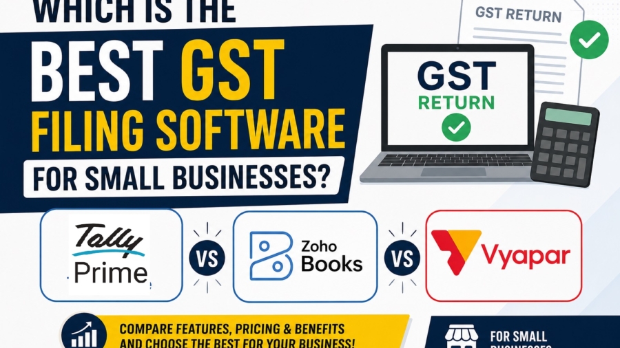 Which is the Best GST Filing Software for Small Businesses? (TallyPrime vs Zoho Books vs Vyapar)