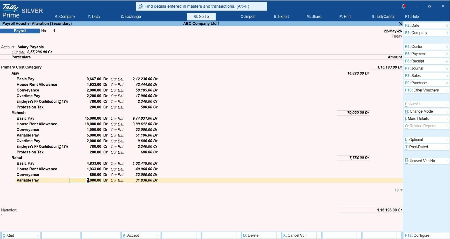 Payroll in TallyPrime